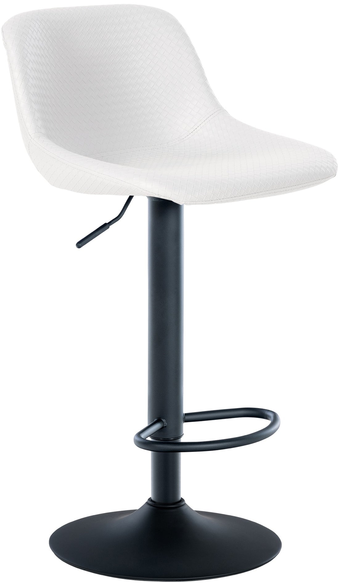 Barkruk - Hoge Zitstoel - 360° Draaibare Trompetvoet, Hoogte Verstelbaar Voor Extra Comfort Kleur wit