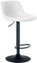 Barkruk - Hoge Zitstoel - 360° Draaibare Trompetvoet, Hoogte Verstelbaar Voor Extra Comfort Kleur wit