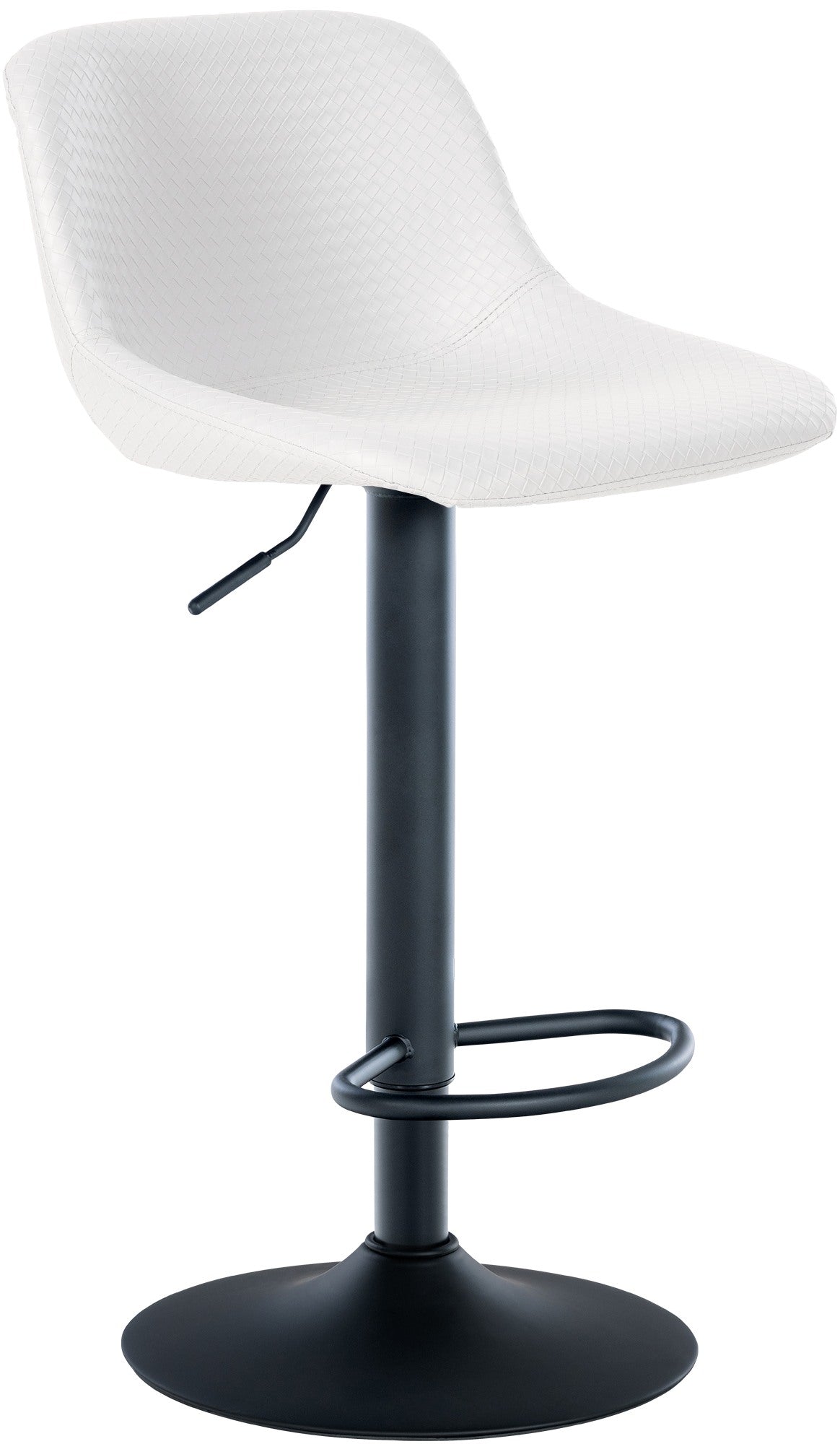 Barkruk - Hoge Zitstoel - 360° Draaibare Trompetvoet, Hoogte Verstelbaar Voor Extra Comfort Kleur wit
