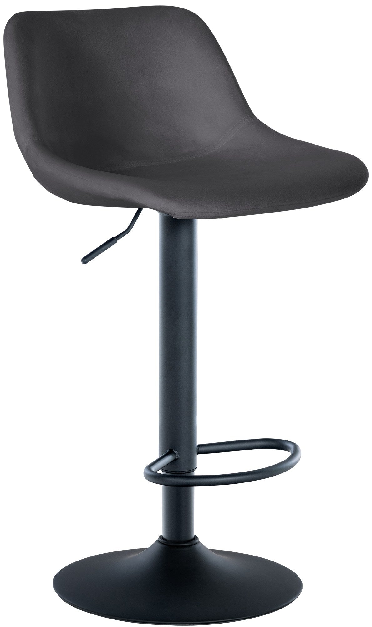 Donkergrijze Fluwelen Barkruk, Moderne Stool, 360° Draaibaar Comfort Kleur donkergrijs