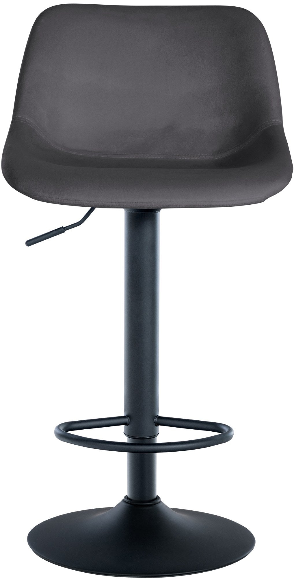 Donkergrijze Fluwelen Barkruk, Moderne Stool, 360° Draaibaar Comfort Kleur donkergrijs