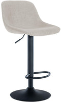Barkruk Loft Stijl - Barstoel - 360° Draaibaar & Hoogte Verstelbaar Kleur crème Materiaal Stof