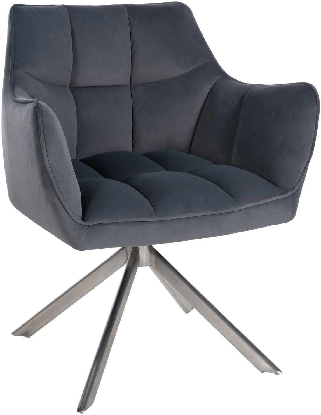 Eetkamerstoel Fluweel - Comfortabele Dining Chair - 90° Draaifunctie, Stijlvolle Aanvulling Kleur donkergrijs