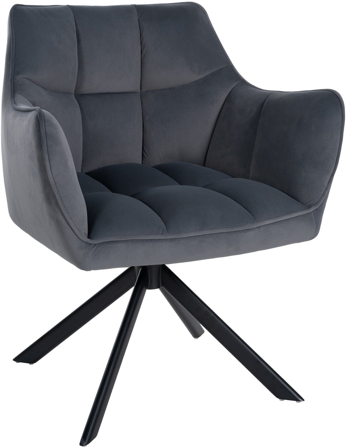 Eetkamerstoel Fluweel - Velvet Stoel - Optimaal Comfort & Draaifunctie Kleur donkergrijs