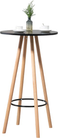 Ronde Hoge Tafel - Bistrotafel - Scandinavisch Ontwerp met Vloervriendelijke Poten Kleur natuur/schwarz