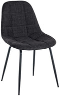 Eetkamerstoel Donkergrijs - Fauteuil - Langdurig Comfort - Stoffen Bekleding Kleur donkergrijs