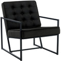 Velvet Lounger Stoel, Luxe Relaxstoel, Metalen Frame - Stijlvolle Comfortabele Zithoek Kleur zwart