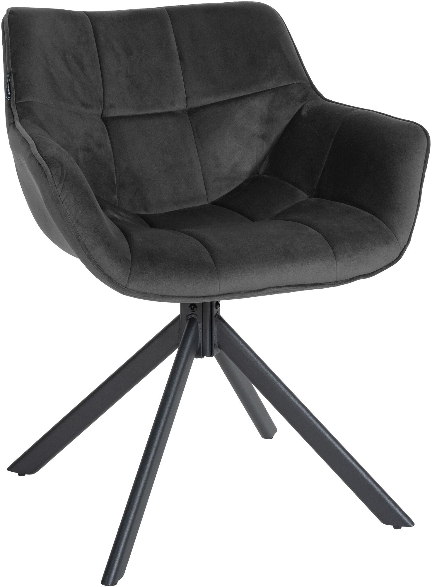 Eettafelstoel Fluweel - Keukenstoel - Ergonomisch Design & Onderhoudsvriendelijk Kleur donkergrijs
