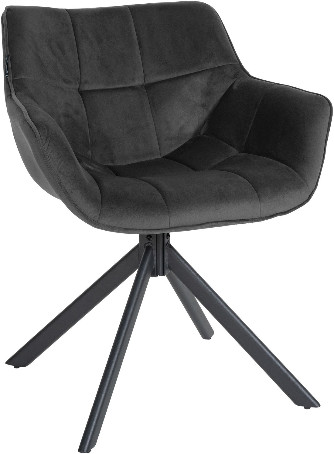 Eettafelstoel Fluweel - Keukenstoel - Ergonomisch Design & Onderhoudsvriendelijk Kleur donkergrijs