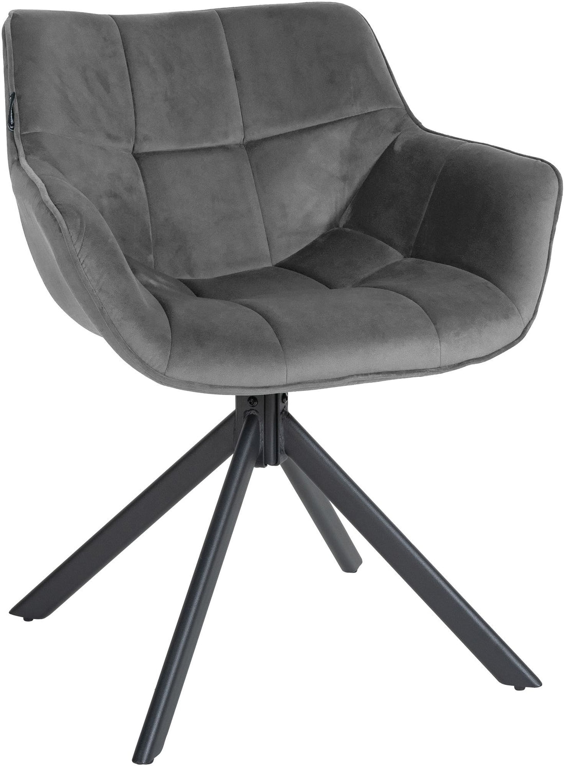 Eetkamerstoel - Fluwelen Stoel - Ergonomisch Zitcomfort Kleur grijs
