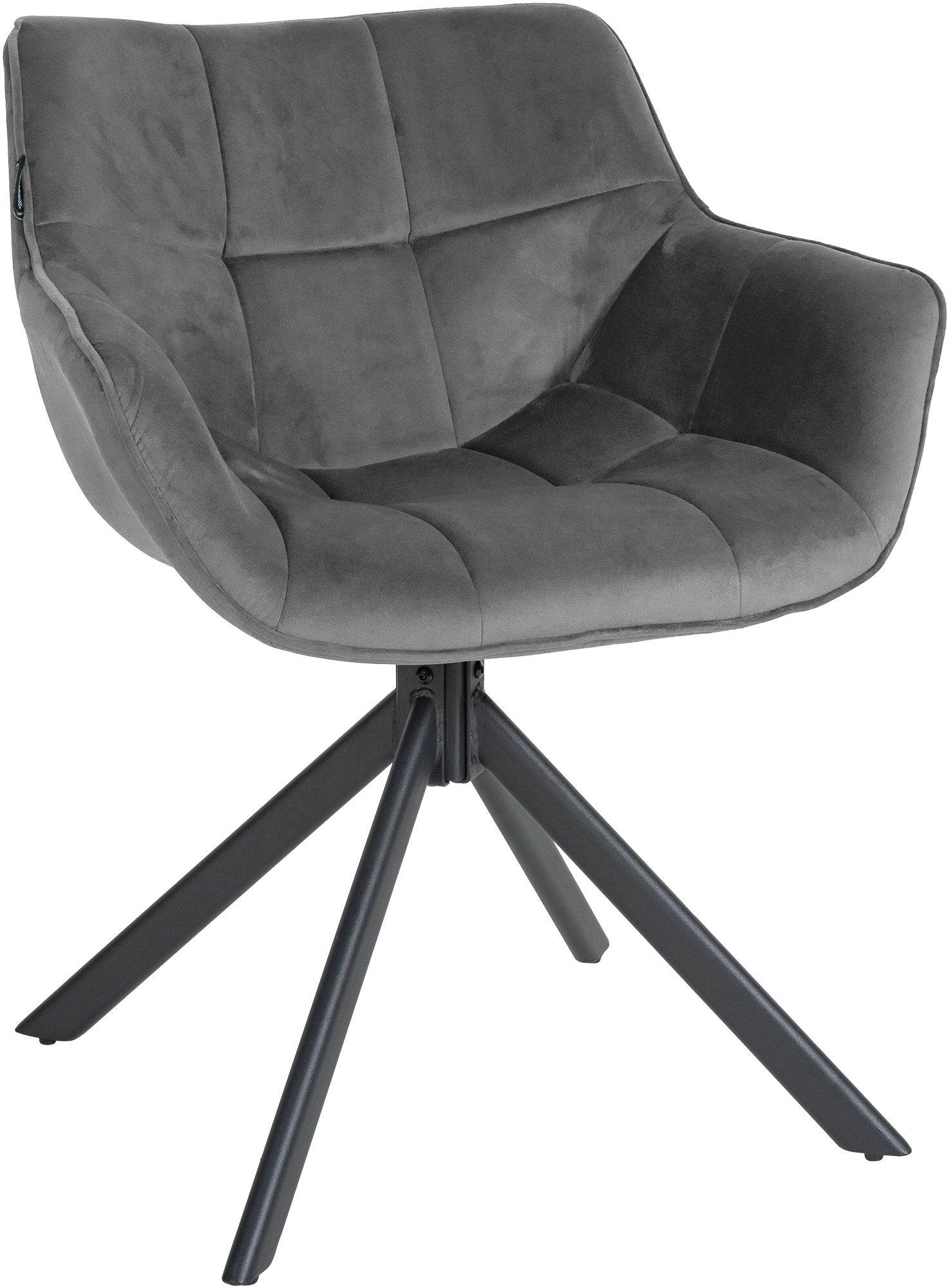Eetkamerstoel - Fluwelen Stoel - Ergonomisch Zitcomfort Kleur grijs