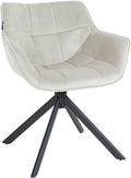 Fluwelen Eetkamerstoel - Velvet Stoel - Ergonomisch Comfort, Metal Frame Kleur crème