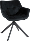 Eettafelstoel Fluweel - Keukenstoel - Ergonomisch Design & Onderhoudsvriendelijk Kleur zwart