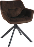Eettafelstoel Fluweel - Keukenstoel - Ergonomisch Design & Onderhoudsvriendelijk Kleur bruin