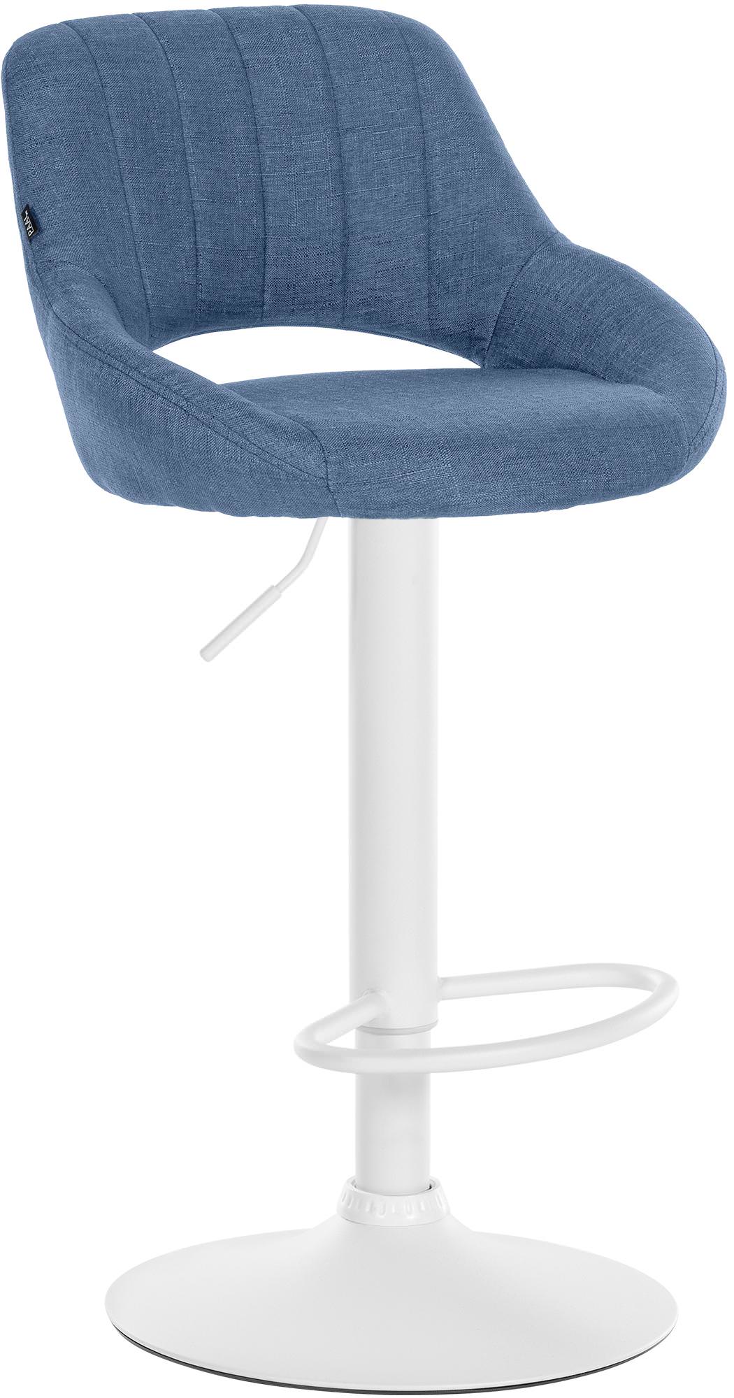 Moderne Barstoel - Kruk - Verstelbare Hoogte, 360° Draaibaar & Stoffen Bekleding Kleur lila Onderstel Kleur wit