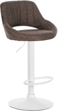 Barkruk in Stof - Design Hocker - Traploos Verstelbaar en 360° Draaibaar Kleur bruin