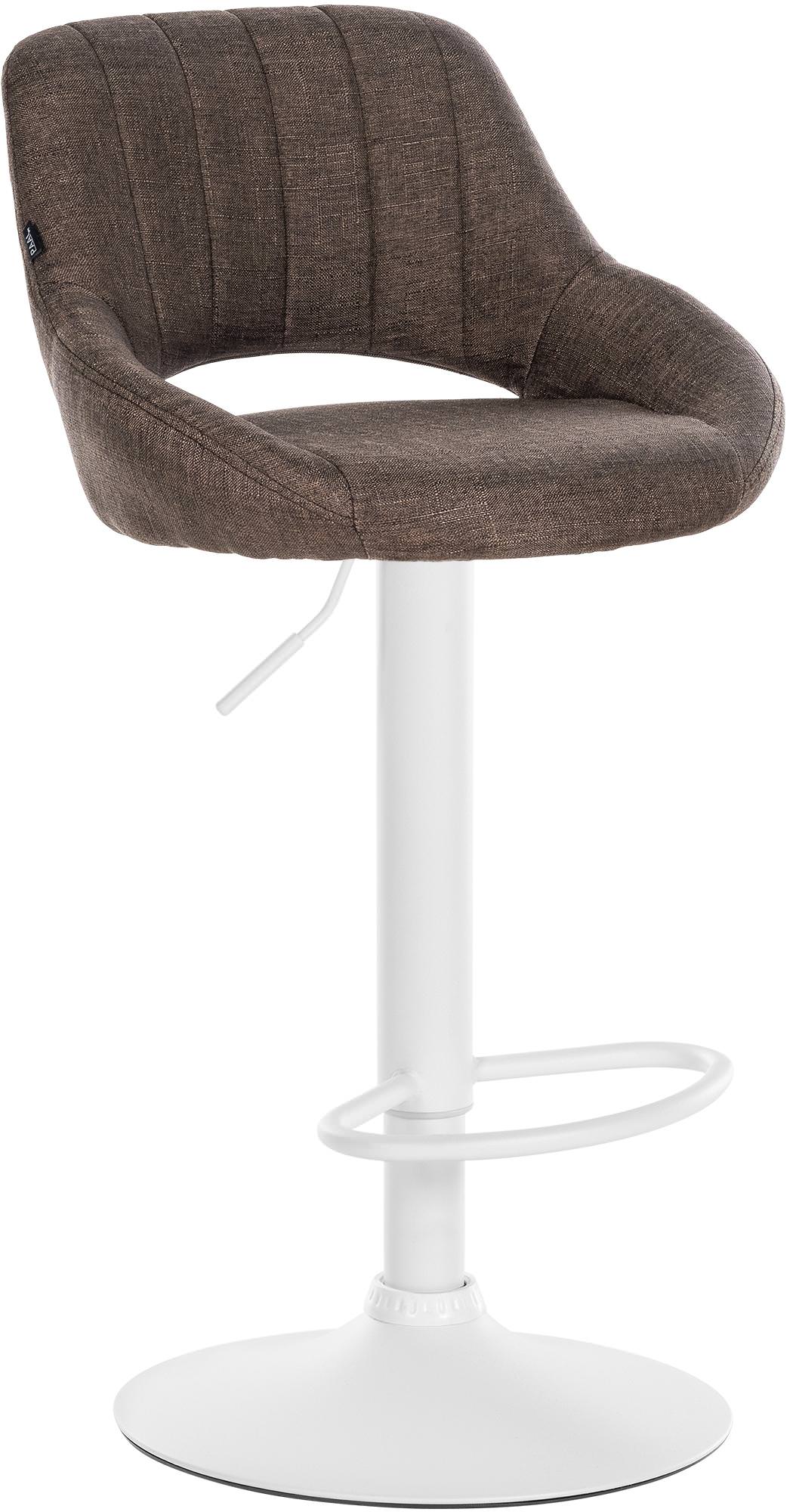 Barkruk in Stof - Design Hocker - Traploos Verstelbaar en 360° Draaibaar Kleur bruin