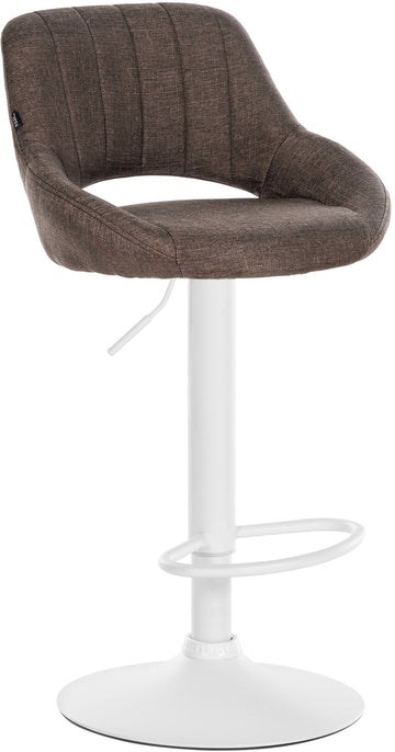 Barkruk in Stof - Design Hocker - Traploos Verstelbaar en 360° Draaibaar Kleur bruin