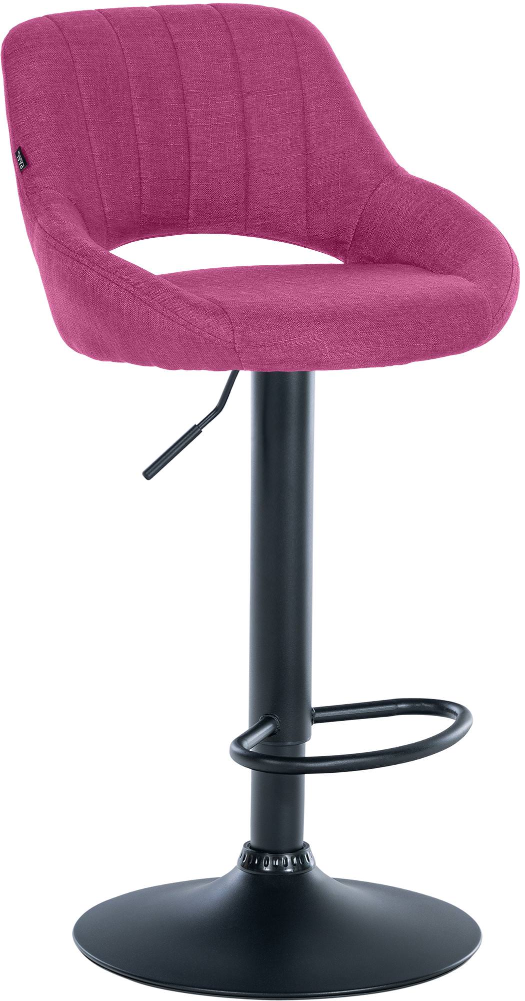 Moderne Barstoel - Kruk - Verstelbare Hoogte, 360° Draaibaar & Stoffen Bekleding Kleur lila Onderstel Kleur zwart