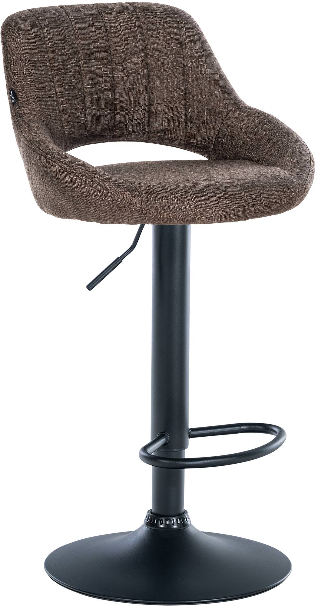 Moderne Barstoel - Kruk - Verstelbare Hoogte, 360° Draaibaar & Stoffen Bekleding Kleur bruin Onderstel Kleur zwart
