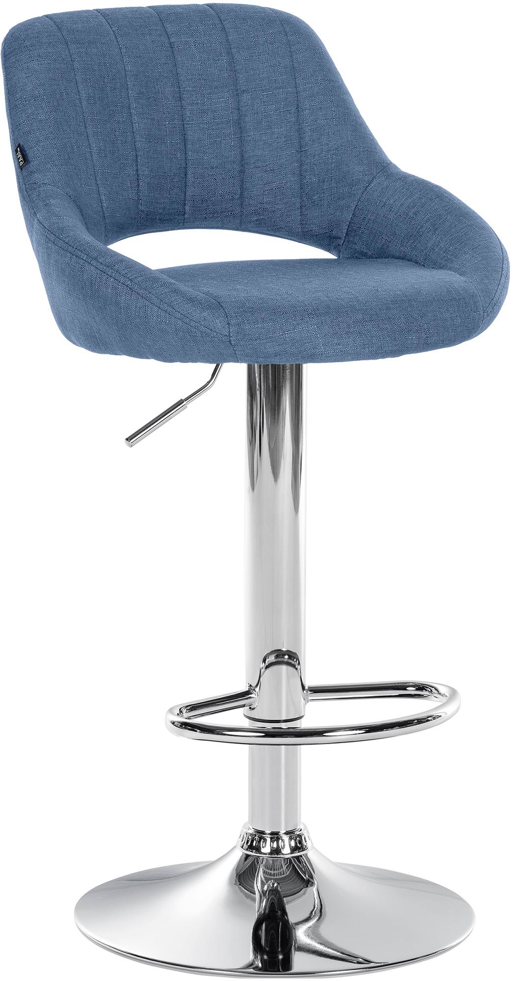 Barkruk Stof - Kruk - Onderhoudsvriendelijke Zitting & Verstelbaar Voor Comfort Kleur blauw