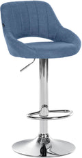 Barkruk Stof - Kruk - Onderhoudsvriendelijke Zitting & Verstelbaar Voor Comfort Kleur blauw