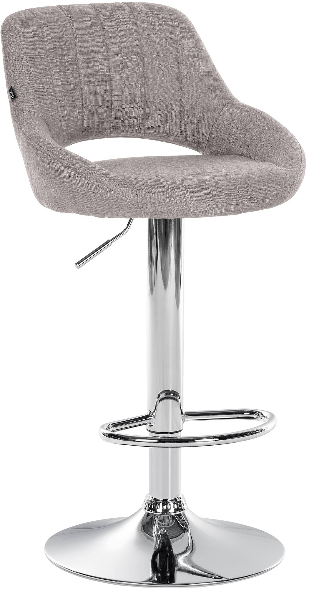 Moderne Barstoel - Kruk - Verstelbare Hoogte, 360° Draaibaar & Stoffen Bekleding Kleur grijs Onderstel Kleur chroom