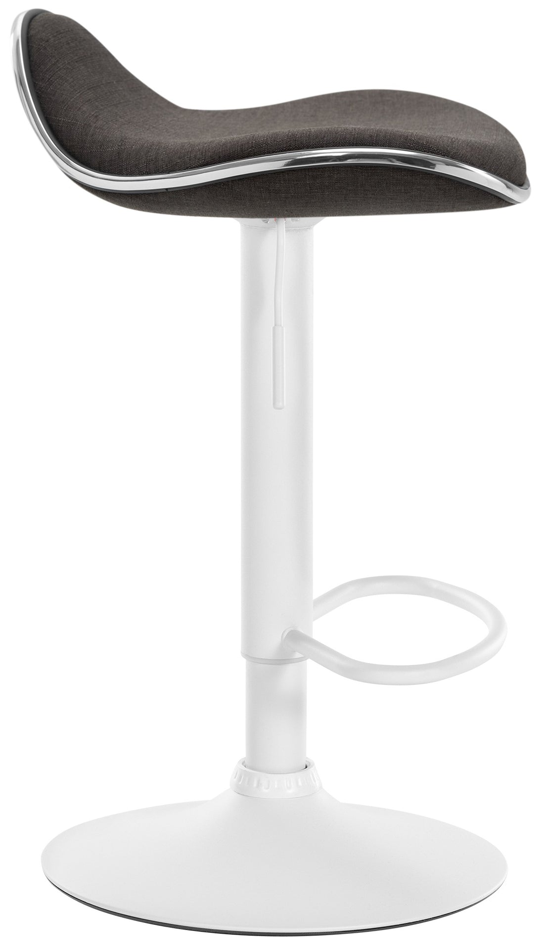 Barkruk Stof - Hoge Kruk - 360° Draaibaar Zitting, Traploos Verstelbaar, Comfortabele Voetsteun Kleur donkergrijs