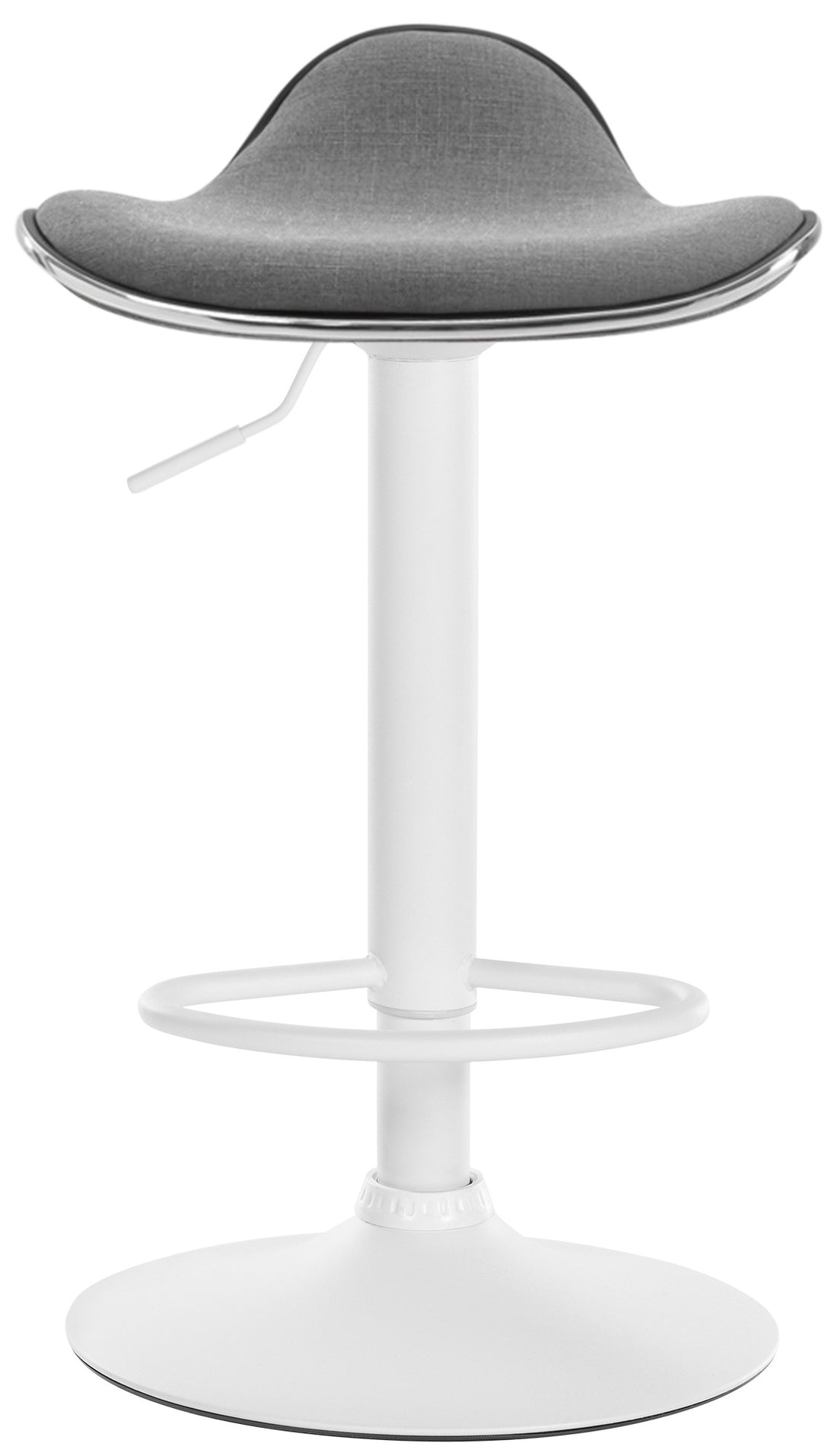 Barkruk met Stoffen Bekleding - Verstelbare Zit - Elegant Design - 360° Draaibaar met Voetsteun Kleur lichtgrijs