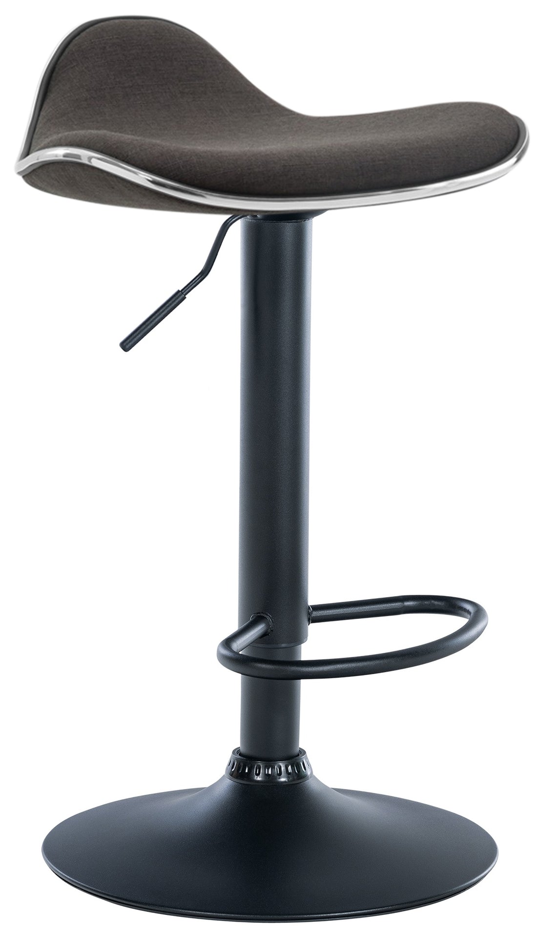 Verstelbare Barkruk - Stijlvolle Kruk - 360° Draaibare Zitting, Chroom Frame Kleur donkergrijs