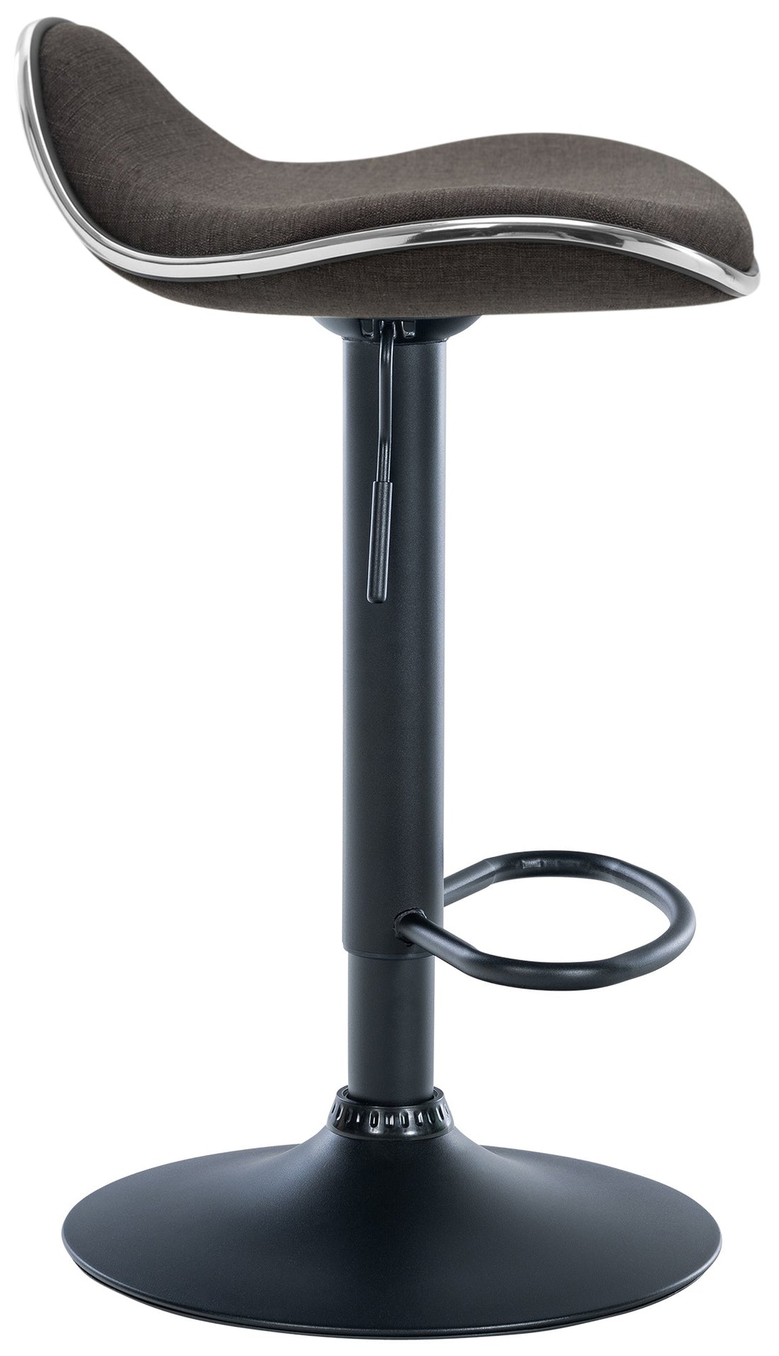 Verstelbare Barkruk - Stijlvolle Kruk - 360° Draaibare Zitting, Chroom Frame Kleur donkergrijs