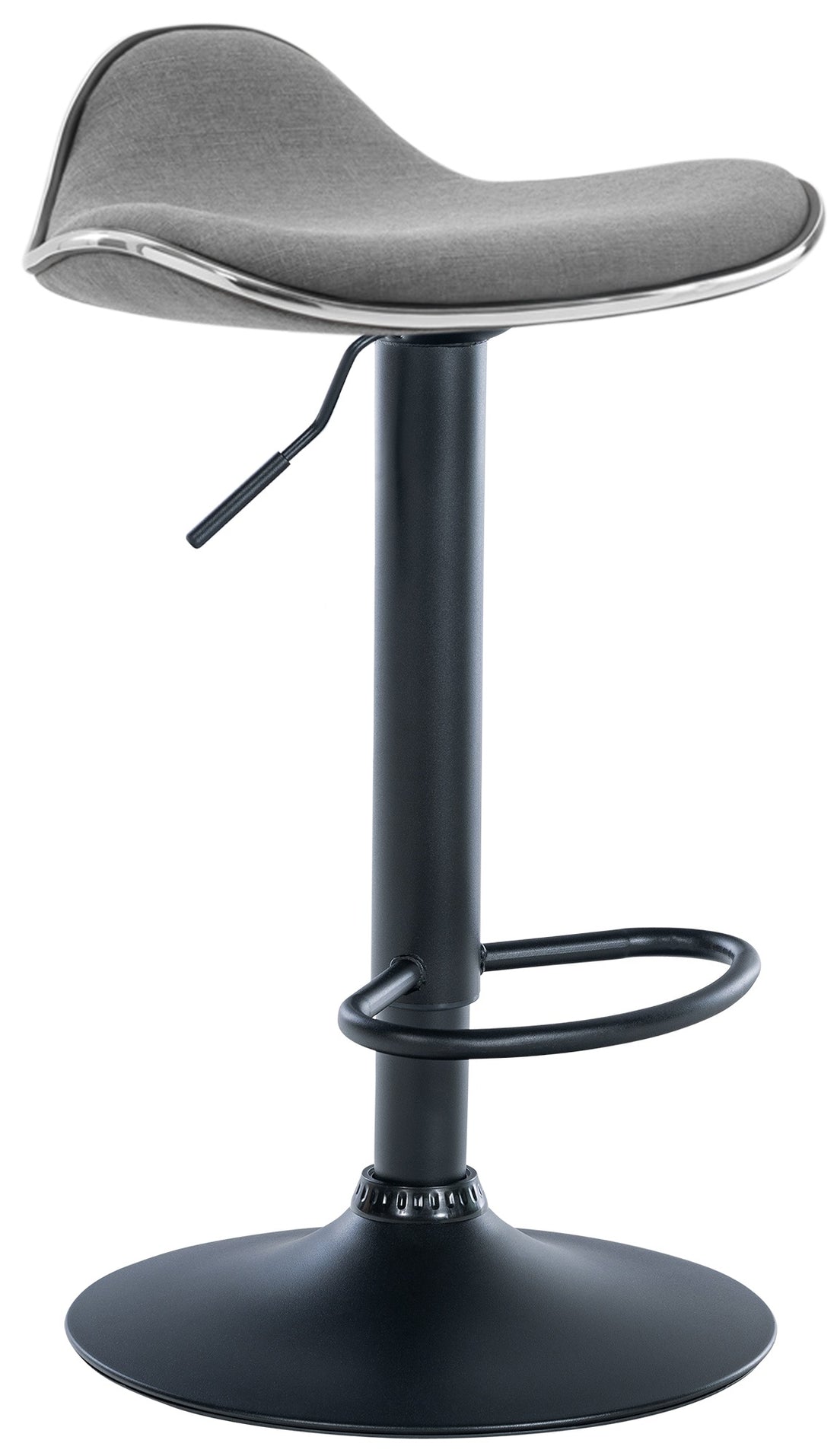 Barkruk - Kruk - 360° draaibare zitting, traploze hoogteverstelling, Zacht stof bekleed Kleur lichtgrijs