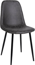Eetkamerstoel - Eetstoel - Comfortabele Bekleding & Onderhoudsvriendelijk Design Kleur donkergrijs Materiaal Vintage Kunstleder