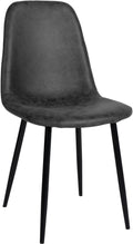Eetkamerstoel - Eetstoel - Comfortabele Bekleding & Onderhoudsvriendelijk Design Kleur zwart Materiaal Vintage Kunstleder