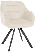 Stijlvolle Eettafelstoel - Keukenstoel - Ergonomisch Comfort & Onderhoudsvriendelijk Design Kleur crème Materiaal zacht