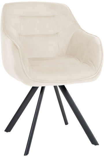 Stijlvolle Eettafelstoel - Keukenstoel - Ergonomisch Comfort & Onderhoudsvriendelijk Design Kleur crème Materiaal zacht