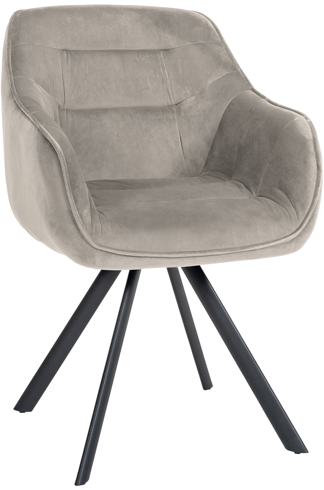 Eetkamerstoel, Grijze Fluwelen Stoel - Ergonomische Rugleuning, Onderhoudsvriendelijk Design Kleur grijs