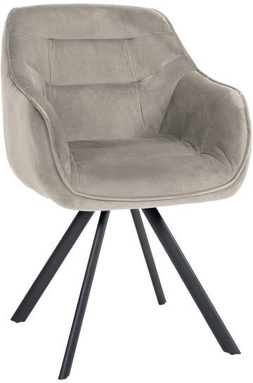 Eetkamerstoel, Grijze Fluwelen Stoel - Ergonomische Rugleuning, Onderhoudsvriendelijk Design Kleur grijs