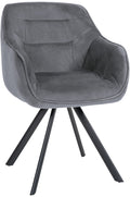 Stijlvolle Eettafelstoel - Keukenstoel - Ergonomisch Comfort & Onderhoudsvriendelijk Design Kleur donkergrijs Materiaal zacht