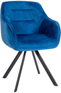 Eetkamerstoel - Fluwelen Stoel - Ongeëvenaard Zitcomfort en Draaibaar Design Kleur blauw