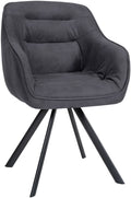 Stijlvolle Eettafelstoel - Keukenstoel - Ergonomisch Comfort & Onderhoudsvriendelijk Design Kleur zwart Materiaal Vintage stof