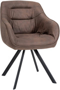 Stijlvolle Eettafelstoel - Keukenstoel - Ergonomisch Comfort & Onderhoudsvriendelijk Design Kleur bruin Materiaal Vintage stof