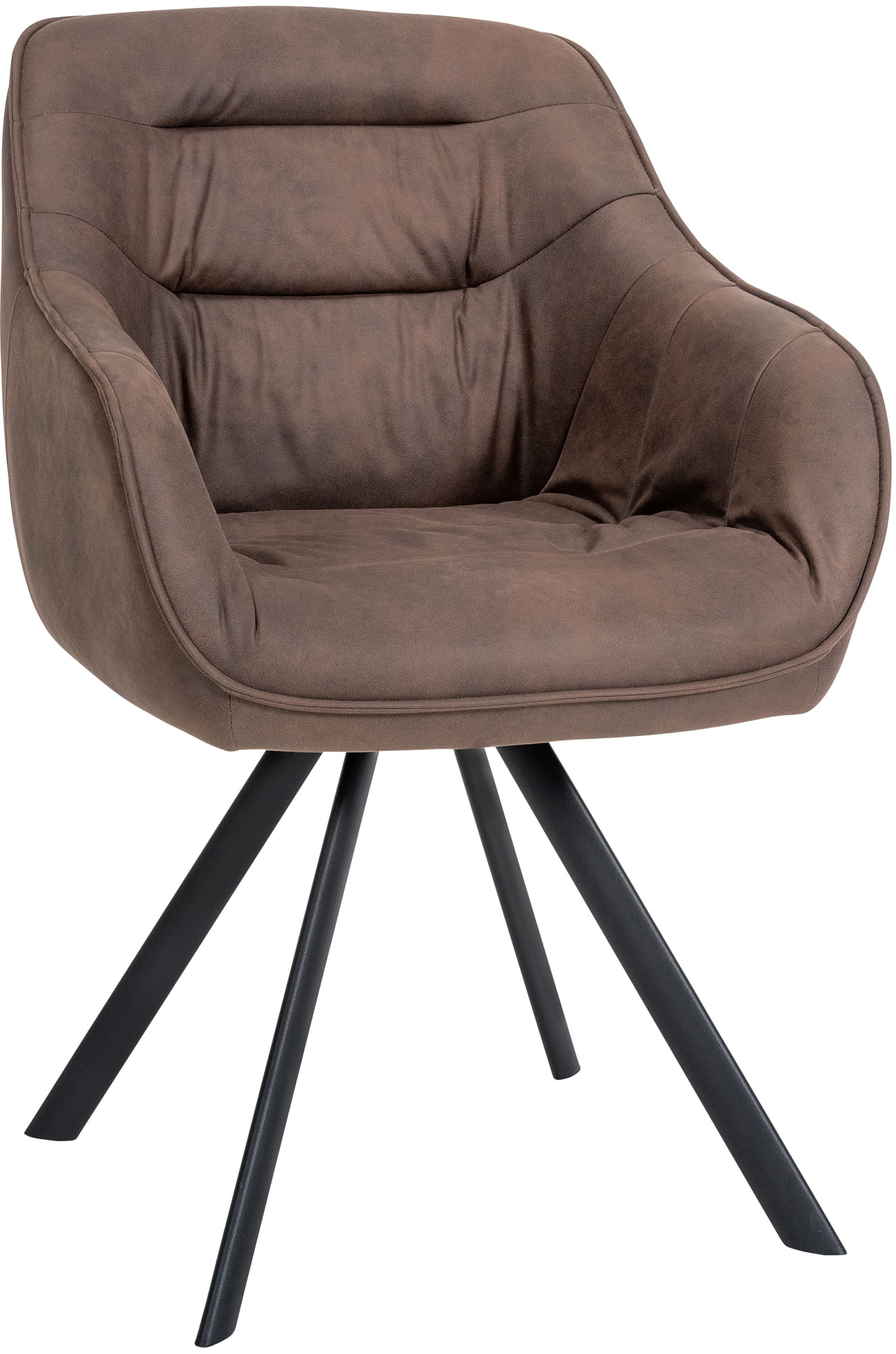 Stijlvolle Eettafelstoel - Keukenstoel - Ergonomisch Comfort & Onderhoudsvriendelijk Design Kleur bruin Materiaal Vintage stof