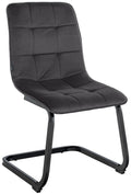 Fluwelen Eetkamerstoel - Dining Chair - Onderhoudsvriendelijk - Metalen Frame Kleur zwart
