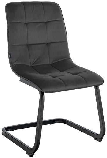 Fluwelen Eetkamerstoel - Dining Chair - Onderhoudsvriendelijk - Metalen Frame Kleur zwart