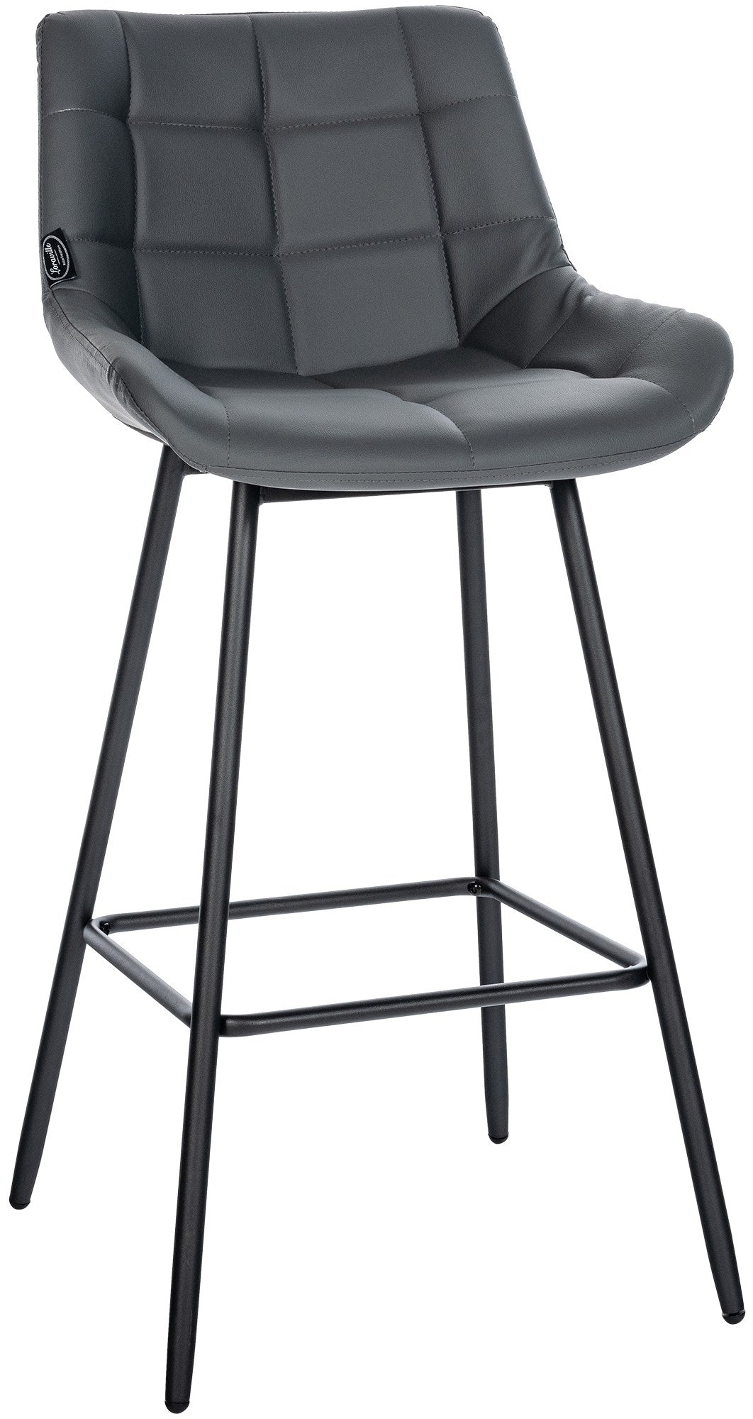 Moderne Barstoel - Kruk - Comfortabel Zitcomfort, Fluweel of Kunstleer, Stevig Onderstel Kleur grijs Materiaal kunstleer