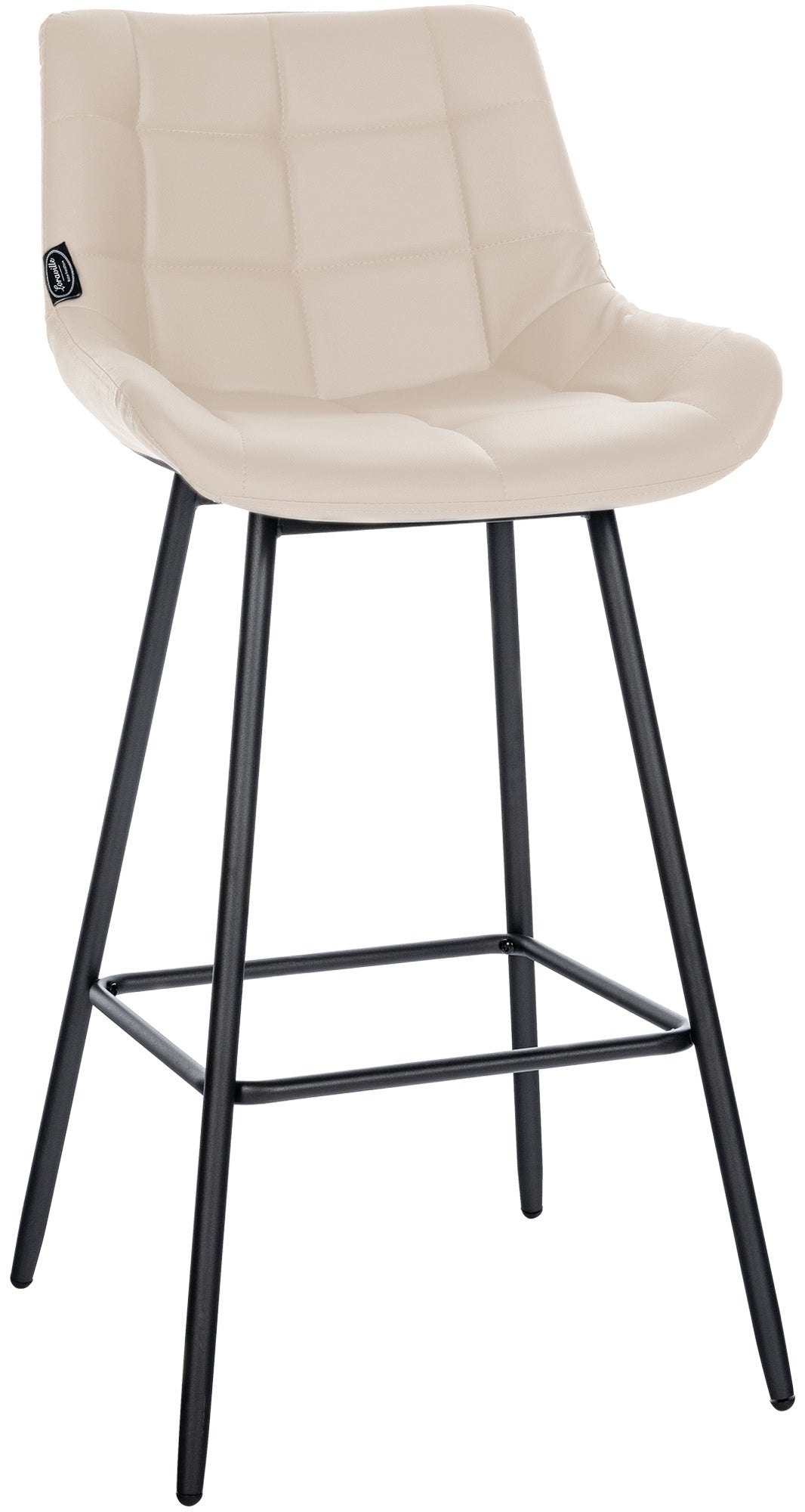 Moderne Barstoel - Kruk - Comfortabel Zitcomfort, Fluweel of Kunstleer, Stevig Onderstel Kleur grijs Materiaal kunstleer