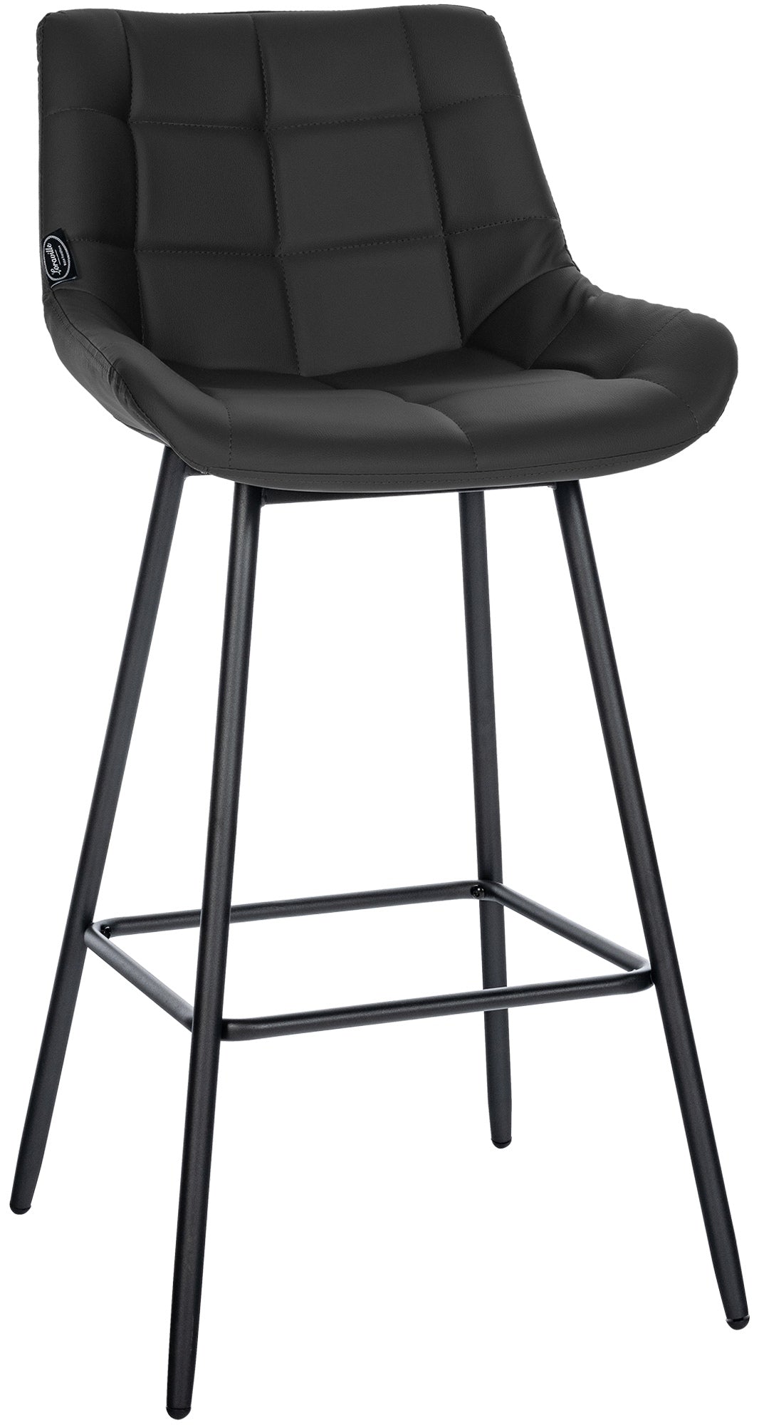 Moderne Barstoel - Kruk - Comfortabel Zitcomfort, Fluweel of Kunstleer, Stevig Onderstel Kleur zwart Materiaal kunstleer