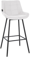 Moderne Barstoel - Kruk - Comfortabel Zitcomfort, Fluweel of Kunstleer, Stevig Onderstel Kleur wit Materiaal kunstleer