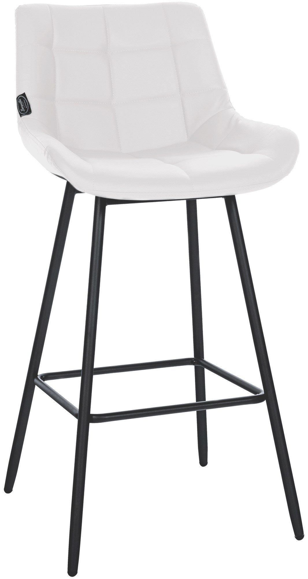 Moderne Barstoel - Kruk - Comfortabel Zitcomfort, Fluweel of Kunstleer, Stevig Onderstel Kleur wit Materiaal kunstleer